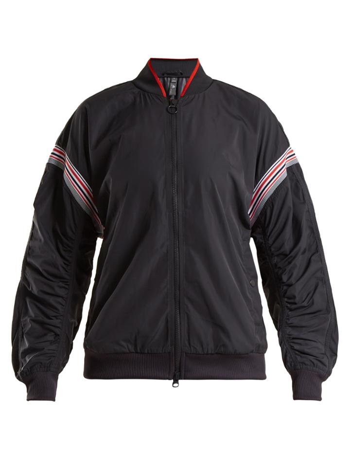 Adidas By Stella Mccartney Striped Zip-through Performance Jacket