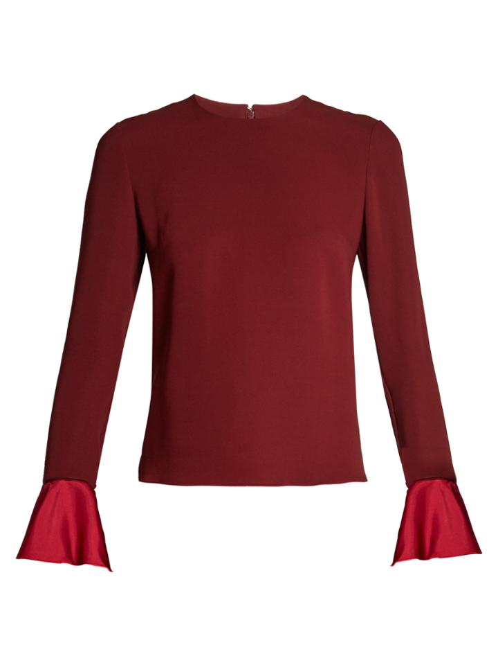 Roksanda Saba Fluted-sleeve Silk-crepe Top