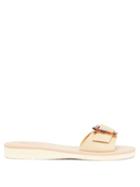 Matchesfashion.com Ancient Greek Sandals - Aglaia Wing-buckle Patent-leather Slides - Womens - Cream