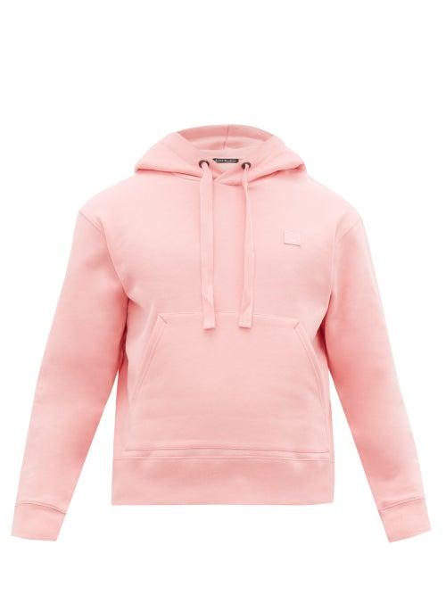 Matchesfashion.com Acne Studios - Ferris Face Logo Patch Cotton Hooded Sweatshirt - Mens - Pink