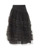 Matchesfashion.com Molly Goddard - Tricia Asymmetric Ruffled Tulle Skirt - Womens - Black