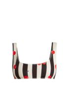 Matchesfashion.com Solid & Striped - The Elle Cherry Print Bikini Top - Womens - Black Multi