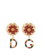 Matchesfashion.com Dolce & Gabbana - D & G Crystal Embellished Drop Earrings - Womens - Multi