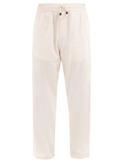 Matchesfashion.com Smr Days - Drawstring-tie Cotton-blend Trousers - Mens - Pink