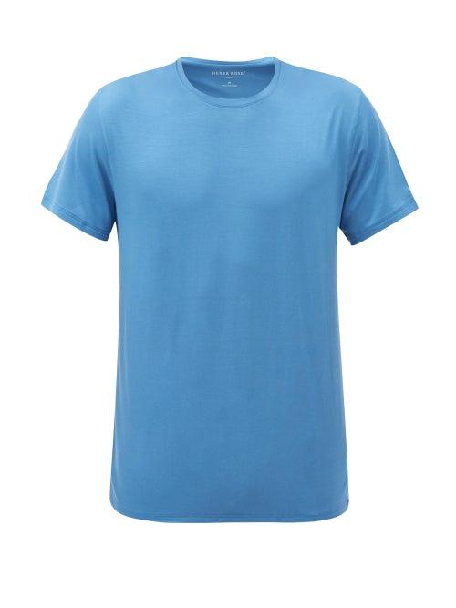 Matchesfashion.com Derek Rose - Basel Micromodal-blend Jersey T-shirt - Mens - Light Blue