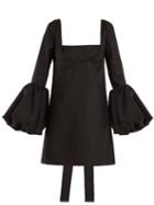 Matchesfashion.com Valentino - Bell Sleeve Silk Crepe Dress - Womens - Black