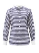 Matchesfashion.com Sbline - Eton Striped Cotton-poplin Shirt - Mens - White Navy