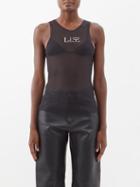 Ludovic De Saint Sernin - Crystal-logo Mesh Tank Top - Womens - Black