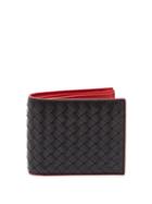 Matchesfashion.com Bottega Veneta - Bi Fold Intrecciato Leather Wallet - Mens - Black Multi
