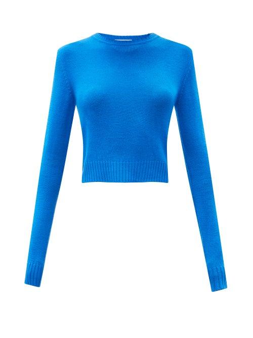 Matchesfashion.com Jil Sander - Cropped Wool Sweater - Womens - Blue