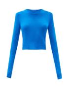 Matchesfashion.com Jil Sander - Cropped Wool Sweater - Womens - Blue