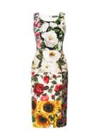 Matchesfashion.com Dolce & Gabbana - Patchwork Floral-print Satin Midi Dress - Womens - Multi