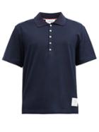 Matchesfashion.com Thom Browne - Logo-patch Cotton-piqu Polo Shirt - Mens - Navy