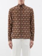 73 London - Floral-print Silk Shirt - Mens - Black Multi