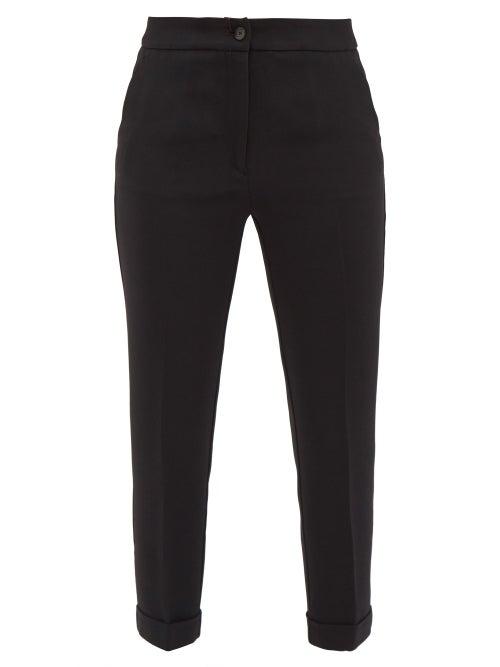 Etro - Cropped Cady-crepe Tailored Trousers - Womens - Black