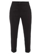 Etro - Cropped Cady-crepe Tailored Trousers - Womens - Black