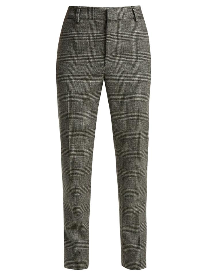 Saint Laurent Prince Of Wales-check Wool Trousers