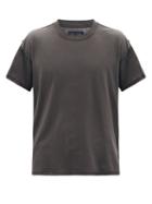 Les Tien - Inside Out Cotton-jersey T-shirt - Mens - Black Grey