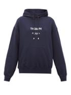 Matchesfashion.com Art School - Therapy Logo-print Cotton-jersey Hooded Sweatshirt - Womens - Navy White