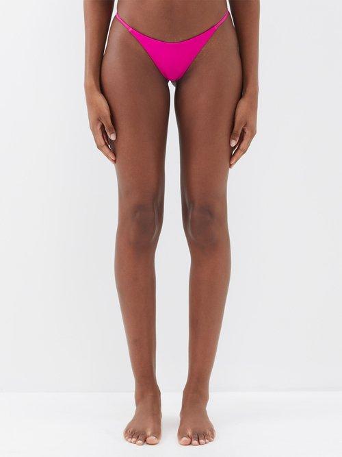 Louisa Ballou - Mini Ring Brazilian Bikini Briefs - Womens - Bright Pink