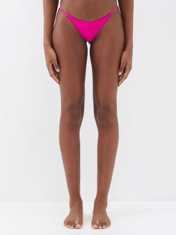 Louisa Ballou - Mini Ring Brazilian Bikini Briefs - Womens - Bright Pink
