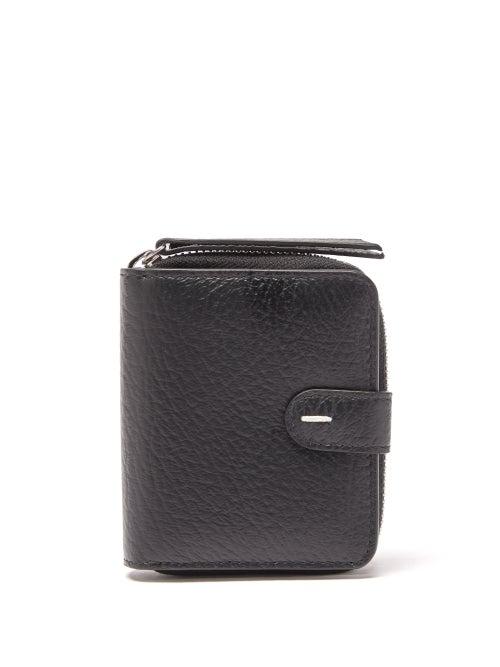 Maison Margiela - Four Stitches Grained-leather Wallet - Womens - Black