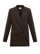 Matchesfashion.com Ganni - Double-breasted Checked Jacket - Womens - Dark Brown