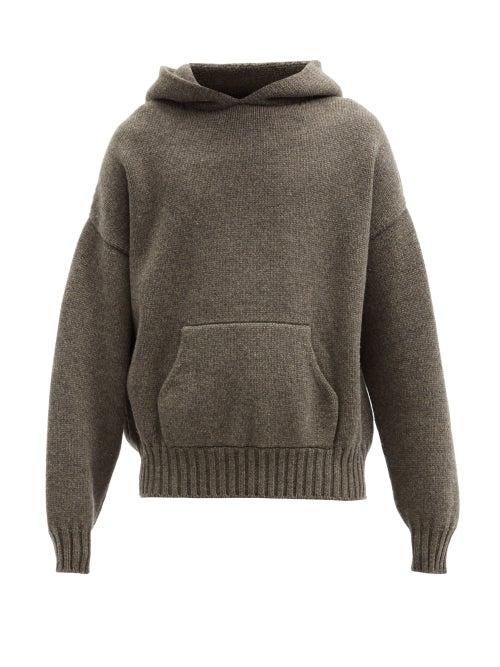 Matchesfashion.com Fear Of God - Logo-tab Wool Hooded Sweater - Mens - Grey