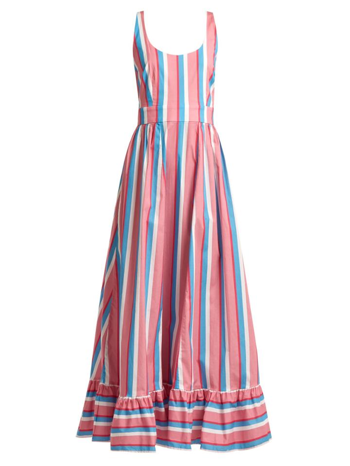 Staud Eunice Striped Cotton-blend Dress