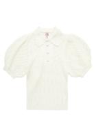 Shrimps - Diamond-lace Merino-blend Knitted Top - Womens - Ivory