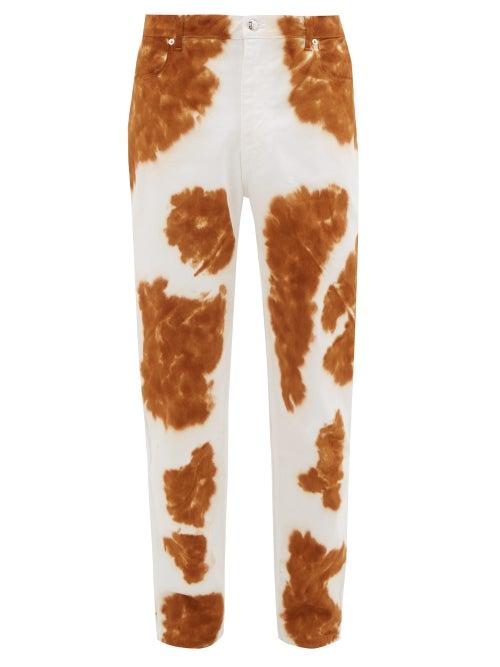 Matchesfashion.com Eckhaus Latta - Cow Print Mid Rise Jeans - Mens - Brown White