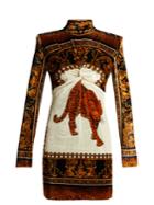 Versace Leopard-print Velvet Mini Dress
