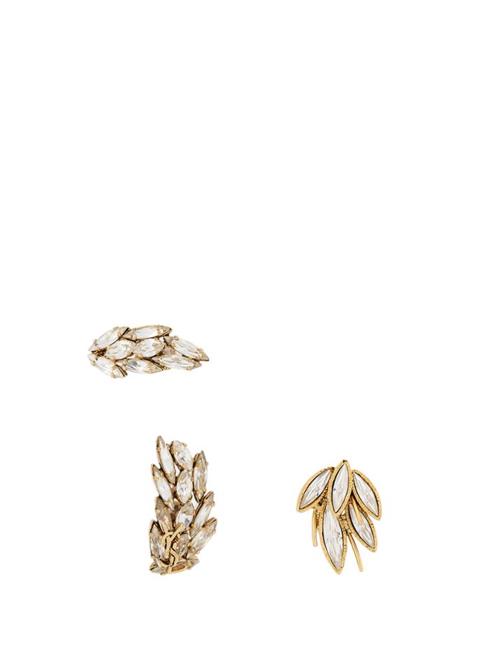 Saint Laurent Set Of Three Wheat Clip-on Earrings