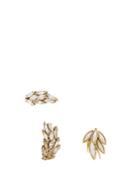 Saint Laurent Set Of Three Wheat Clip-on Earrings