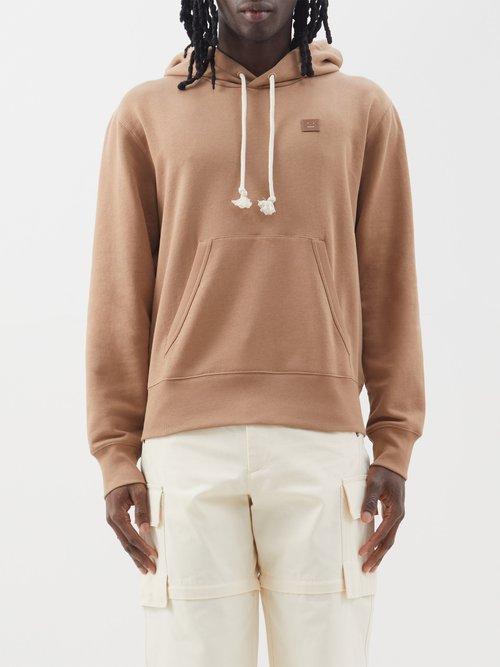 Acne Studios - Fairah Face-logo Cotton-jersey Hoodie - Mens - Brown