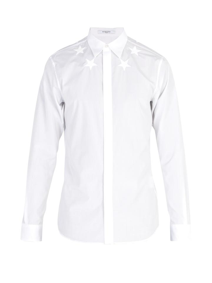 Givenchy Star-embroidered Cotton-poplin Shirt