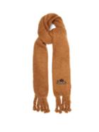 Loewe - Logo-embroidered Mohair-blend Scarf - Womens - Brown