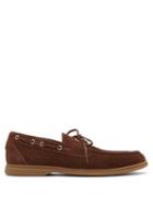 Matchesfashion.com Brunello Cucinelli - Suede Deck Shoes - Mens - Dark Brown