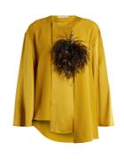 Christopher Kane Feather-brooch Crepe-cady Blouse