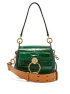 Matchesfashion.com Chlo - Tess Small Crocodile-effect Leather Cross-body Bag - Womens - Green