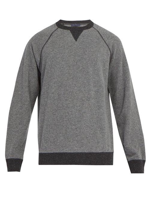 Matchesfashion.com Thom Sweeney - Crew Neck Cashmere And Wool Blend Sweater - Mens - Grey