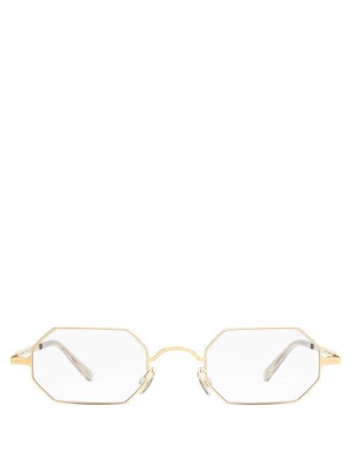 Matchesfashion.com Mykita - X Maison Margiela Geometric Metal Sunglasses - Mens - Gold