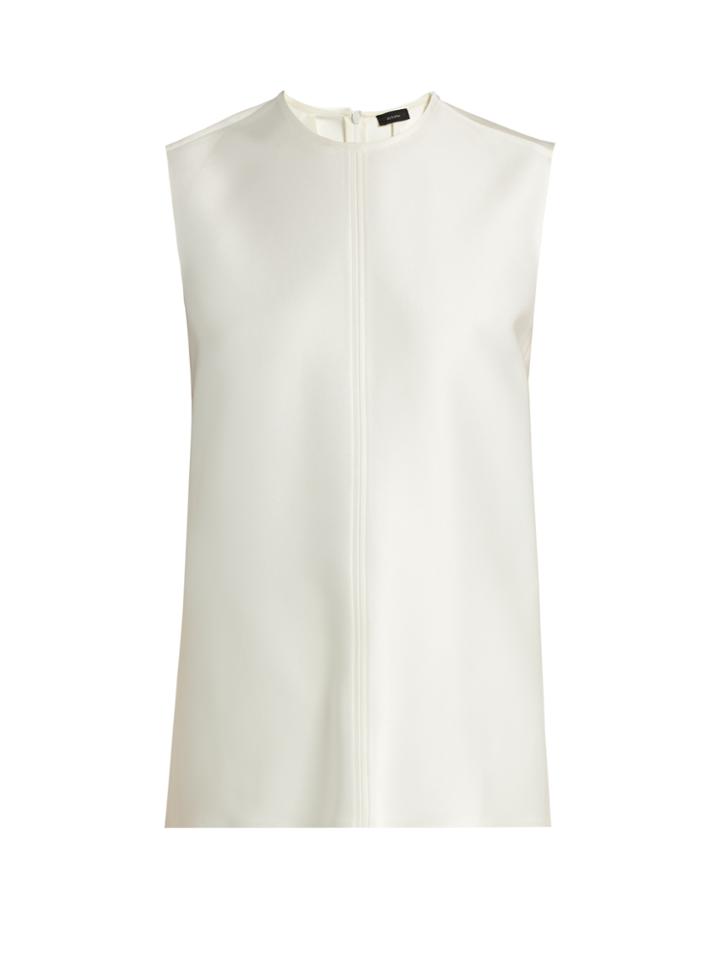 Joseph Jess Overlay-back Double-faced Satin Top
