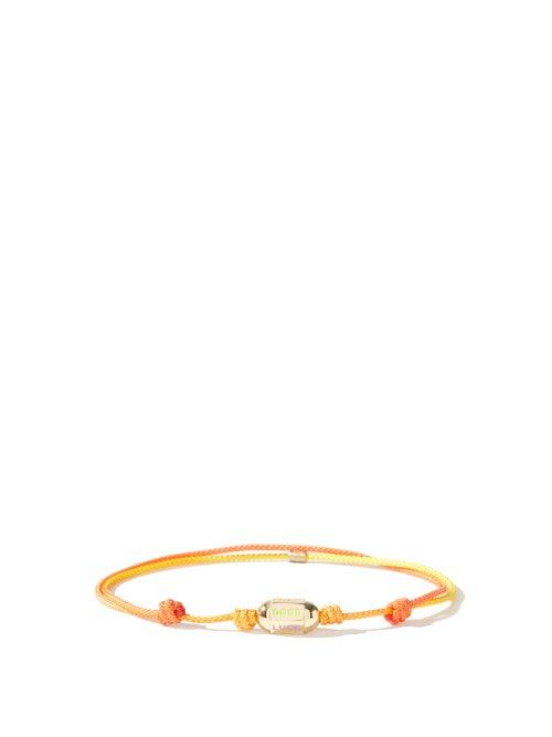 Matchesfashion.com Luis Morais - Good Luck Enamel, 14kt Gold & Cord Bracelet - Mens - Yellow