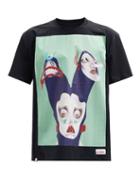 Matchesfashion.com Charles Jeffrey Loverboy - Illustrated Face-print Cotton-jersey T-shirt - Mens - Black Green