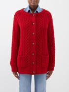 Giuliva Heritage - The Heidi Cable-knit Wool Cardigan - Womens - Red