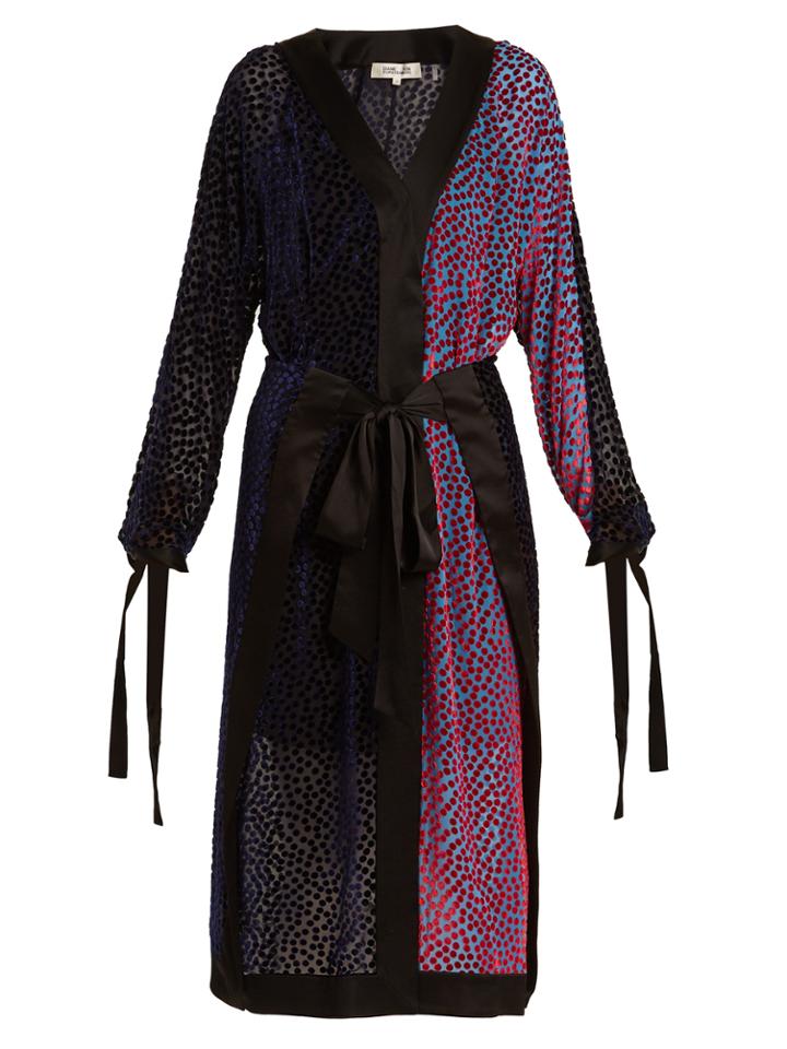 Diane Von Furstenberg V-neck Devor Wrap Dress