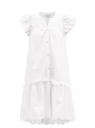 Sea - Heidi Petal-sleeve Cotton Dress - Womens - White