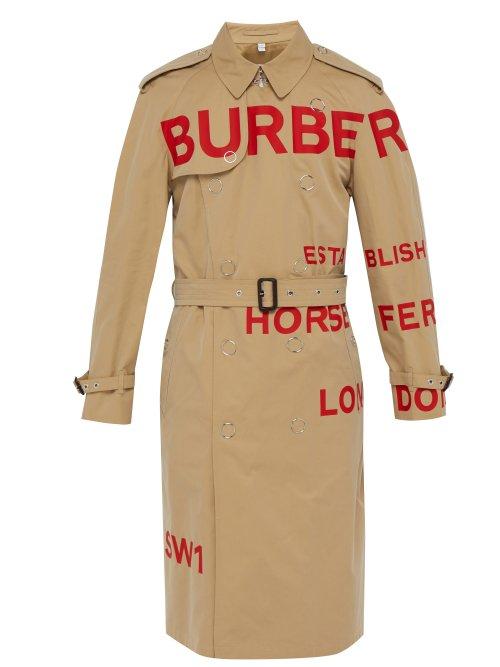 Matchesfashion.com Burberry - Wharbridge Cotton Gabardine Trench Coat - Mens - Brown Multi