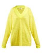 Matchesfashion.com Tibi - V Neck Alpaca Blend Sweater - Womens - Yellow